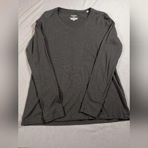 Sonoma Women's Charcoal Long Sleeve V-Neck Top